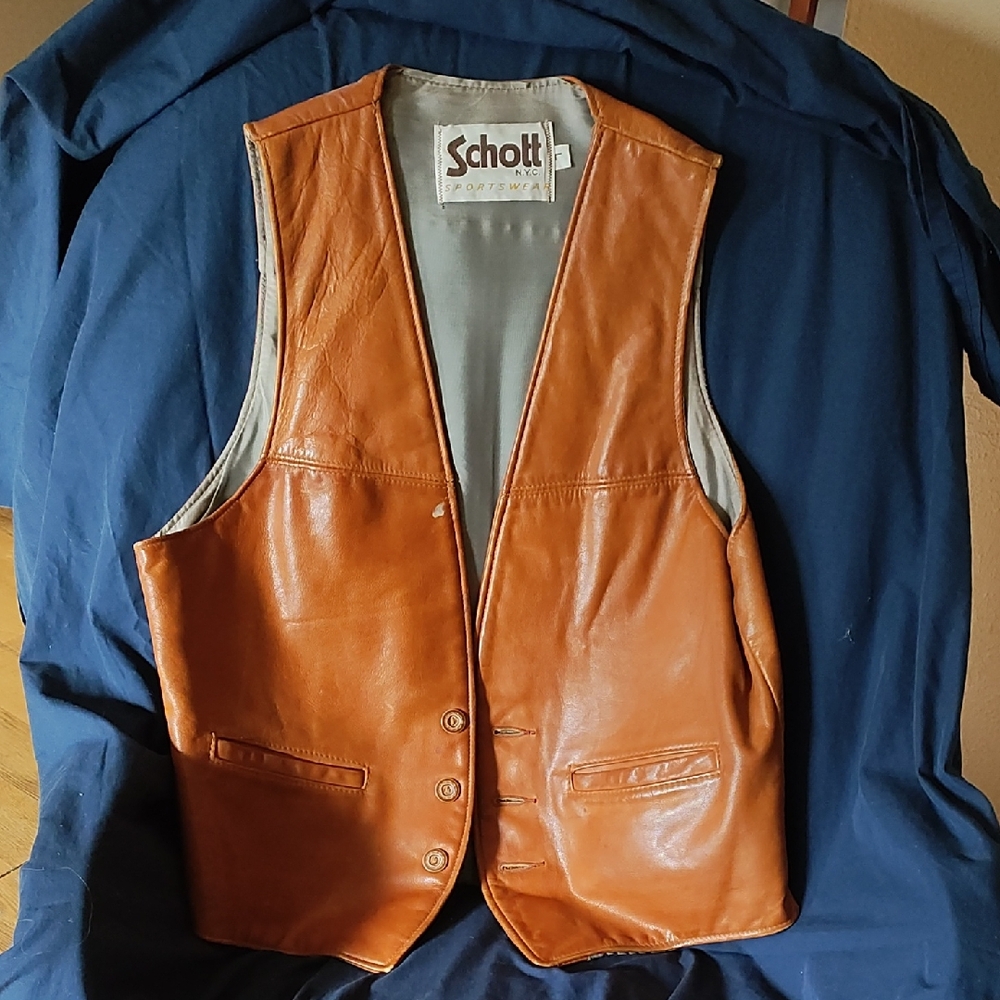 Scott Men's Tan Leather Vest